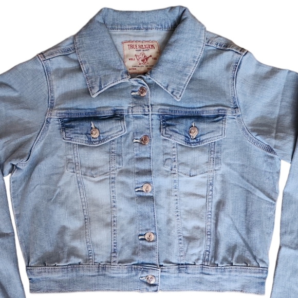 True Religion Denim Crop Jacket Stretch - Picture 2 of 13